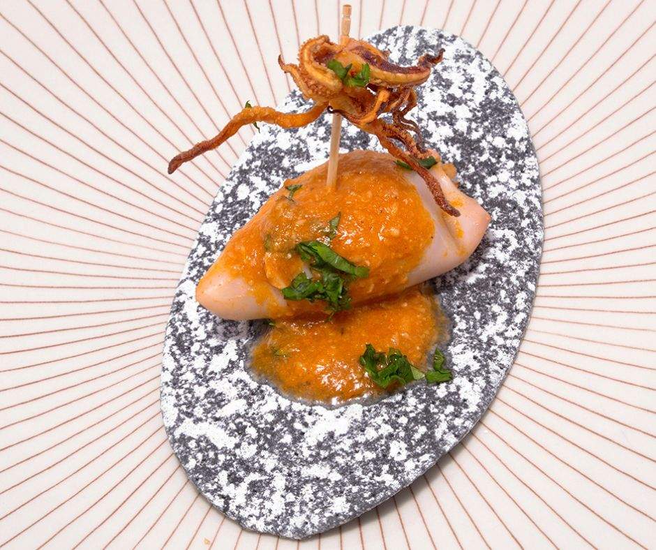 Tapa de Marisquería Estrella de Mar: chipirón con peineta.