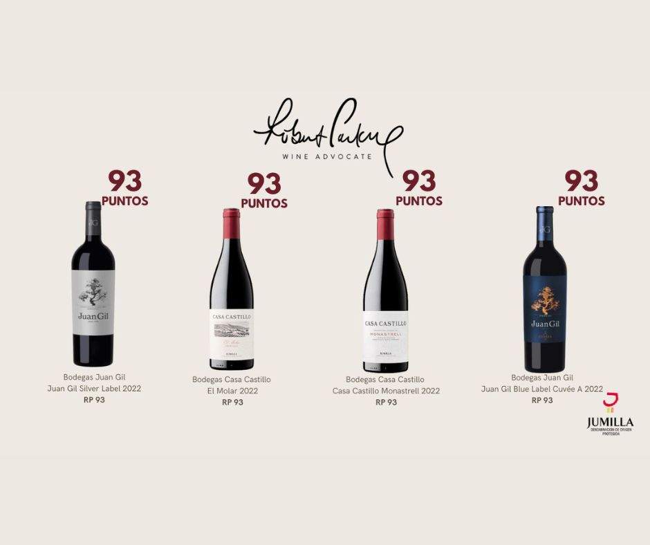 Imagen de los vinos mejores puntuados. (Vinos de Jumilla)
