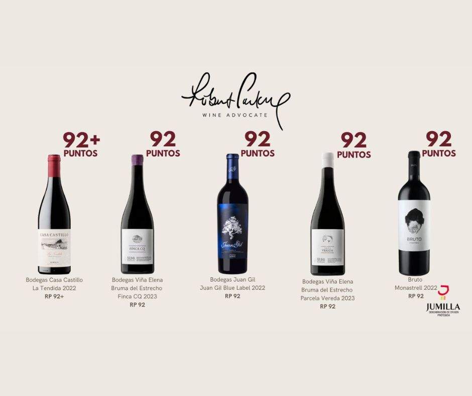 Imagen de los vinos mejores puntuados. (Vinos de Jumilla)