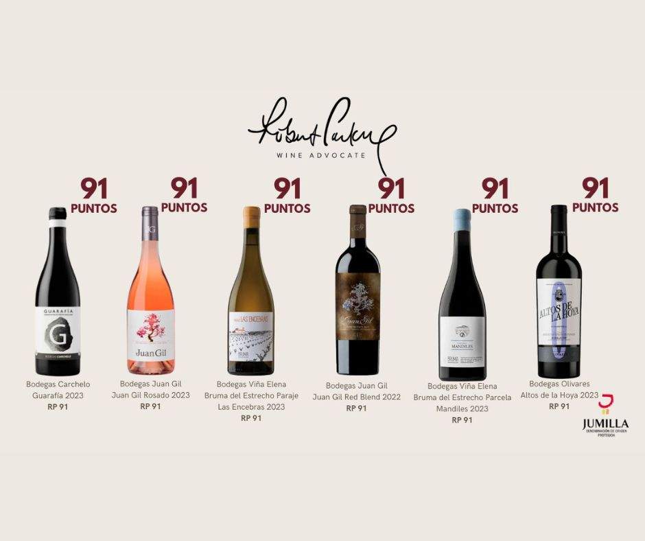 Imagen de los vinos mejores puntuados. (Vinos de Jumilla)