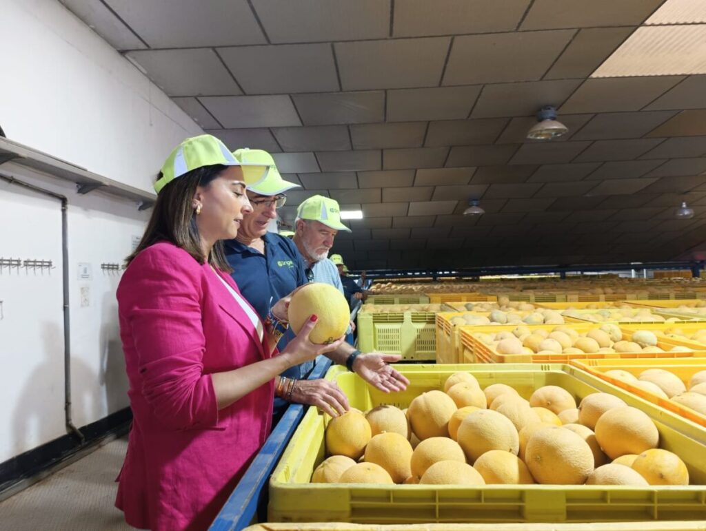 La consejera Sara Rubira durante la visita a la cooperativa Gregal. (CARM)