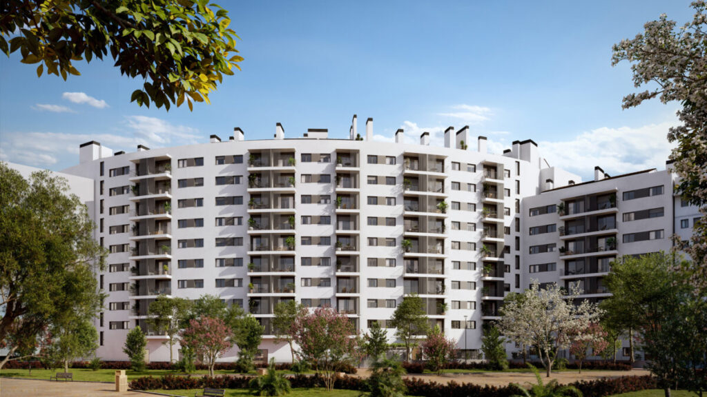 Fachada de la nueva promoción Satia de Aedas Homes. (Aedas Homes)