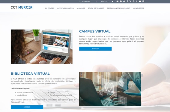 Página del CCT con su oferta formativa / CARM.