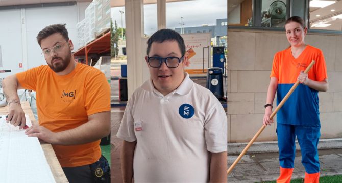 Trabajadores de tres de las empresas premiadas / Plena Inclusión Región de Murcia.