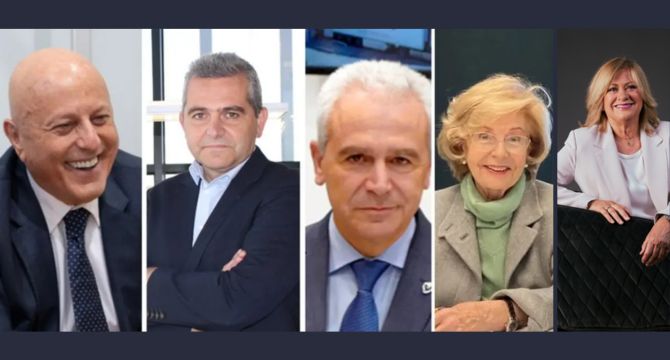 Imagen de los cinco murcianos que aparecen en la lista de los 100 españoles más ricos según Forbes.